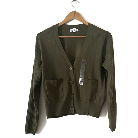 Calvin Klein Jeans Green Button Cardigan - Picture 1 of 4